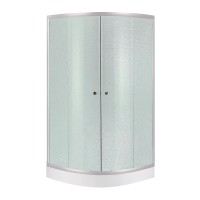 Набір: Душова кабіна Latwa SC90x90.SAT.LOW.FR, напівкругла, скло Frost 4 мм + Душовий піддон Kupala ST90x90x16 Lidz LIDZ