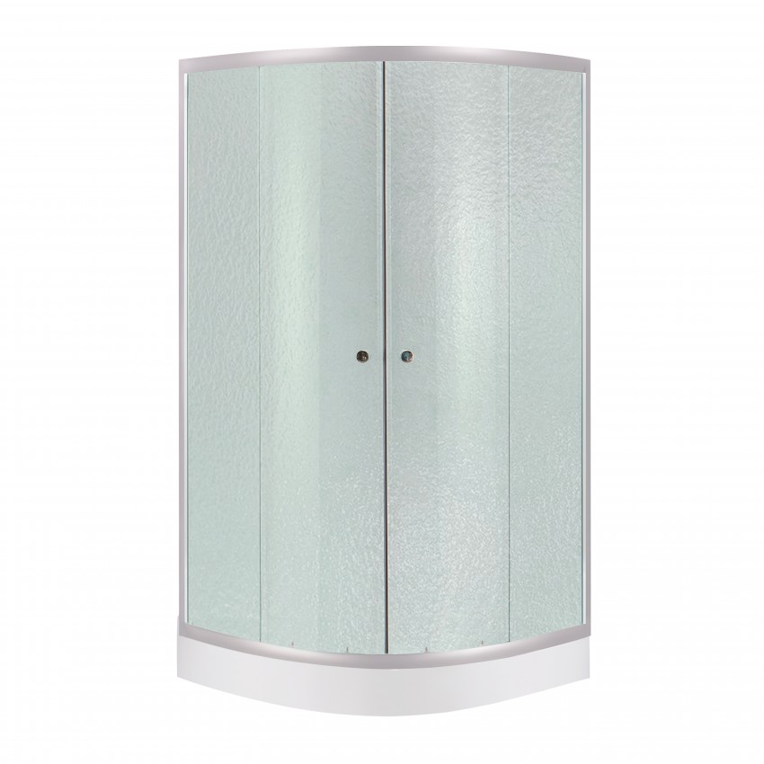 Набір: Душова кабіна Latwa SC90x90.SAT.LOW.FR, напівкругла, скло Frost 4 мм + Душовий піддон Kupala ST90x90x16 Lidz LIDZ