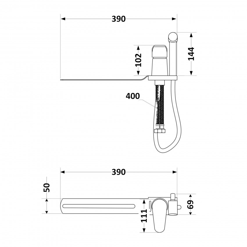 Змішувач з приставкою для біде Tani 024, Chrome (k40) LDTAN024CRM44974 Lidz LIDZ фото 1