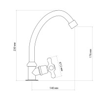 Монокран для кухні Lamb 269F1, Chrome LDLAM269F1CRM44976 Lidz LIDZ фото 1