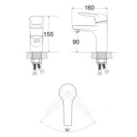 Змішувач для раковини низький Tani 0011F1, Chrome (k40) LDTAN001CRM44959 Lidz LIDZ фото 1
