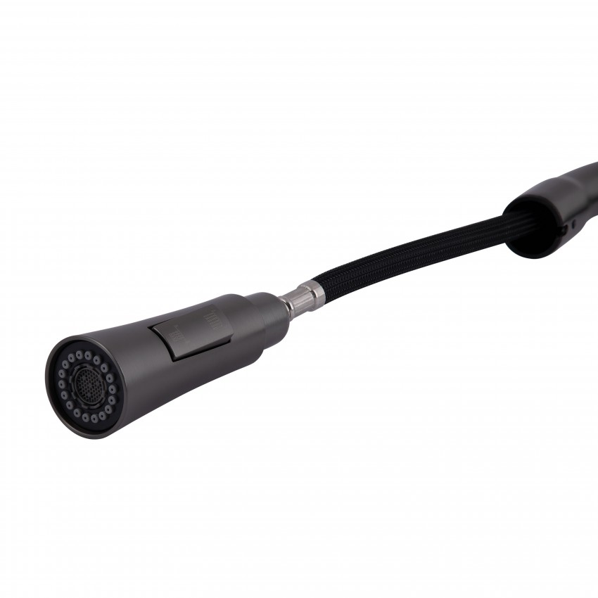 Змішувач для кухні Vlasta New, Gunmetal Black PVD (k35) з висувним виливом QTVLA344GMB45647 Qtap QTAP фото 3