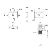 Комплект Qtap Nando LT: Раковина підвісна прамокутна 500х420х130 мм White + Донний клапан PU02O QTAP фото 1