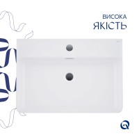 Комплект Qtap Nando LT: Раковина підвісна прамокутна 610х420х140 мм White + Донний клапан PU02O QTAP фото 3