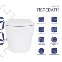 Унітаз підвісний Scorpio ML Ultra Quiet 490x365x325 мм, White, з сидінням Slim Duroplast/ Soft-close/ MagLock QTSCOML26W49622 Qtap QTAP фото 2