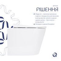 Унітаз підвісний Scorpio ML Ultra Quiet 490x365x325 мм, White, з сидінням Slim Duroplast/ Soft-close/ MagLock QTSCOML26W49622 Qtap QTAP фото 3
