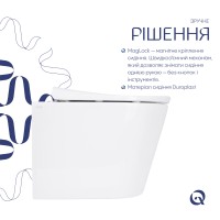 Унітаз підвісний Scorpio ML Ultra Quiet 520x365x365 мм, White, з сидінням Slim Duroplast/ Soft-close/ MagLock QTSCOML26W49624 Qtap QTAP фото 3