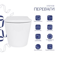 Унітаз підвісний Scorpio ML Ultra Quiet 520x365x365 мм, White, з сидінням Slim Duroplast/ Soft-close/ MagLock QTSCOML26W49624 Qtap QTAP фото 2