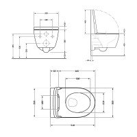 Унітаз підвісний Scorpio ML Ultra Quiet 520x365x365 мм, White, з сидінням Slim Duroplast/ Soft-close/ MagLock QTSCOML26W49624 Qtap QTAP фото 1
