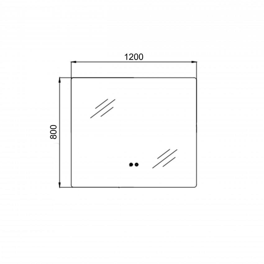 Дзеркало настінне Taurus (TA2) 1200×800 мм, прямокутне, з LED-підсвіткою Touch, антизапотіванням, димером, рег. темп. кольору (3000-6500K) Qtap QTAP фото 1