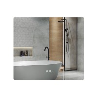 Дзеркало настінне Taurus (TA2) 800×600 мм, прямокутне, з LED-підсвіткою Touch, антизапотіванням, димером, рег. темп. кольору (3000-6500K) Qtap QTAP