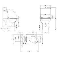 Унітаз підлоговий Evia Ultra Quiet 630×350×795 мм, White, з сидінням Slim Duroplast / Soft-close / Quick Release QTEVI27W49258 Qtap QTAP фото 1