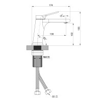Змішувач для раковини низький Arvin, Chrome (k30)  QTARV270CRM48638 Qtap QTAP фото 1