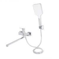 Змішувач для ванни Arvin, Chrome (k30) з довгим поворотним виливом та душовим гарнітуром QTARV260CRM48641 Qtap QTAP фото 2