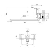 Змішувач для ванни Arvin, Chrome (k30) з довгим поворотним виливом та душовим гарнітуром QTARV260CRM48641 Qtap QTAP фото 1