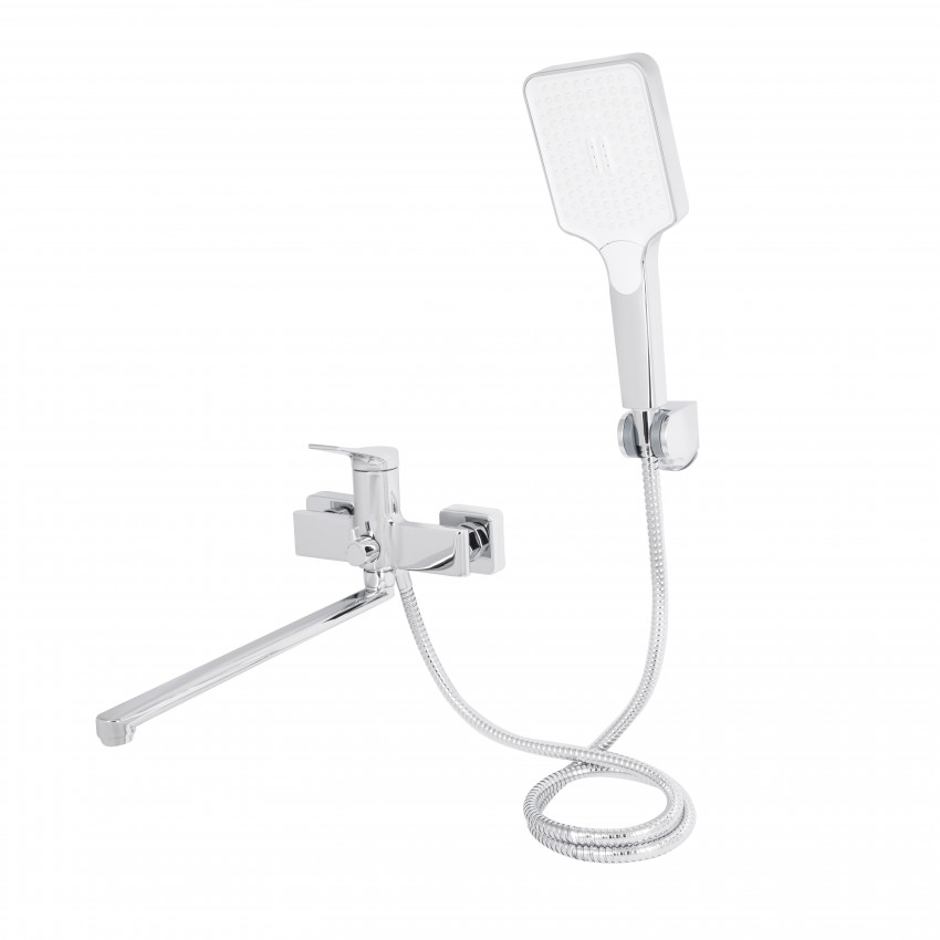 Змішувач для ванни Arvin, Chrome (k30) з довгим поворотним виливом та душовим гарнітуром QTARV260CRM48641 Qtap QTAP фото 2
