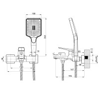 Змішувач для ванни Nando, Chrome (k35) з душовим гарнітуром QTNAN259CRM48651 Qtap QTAP фото 1