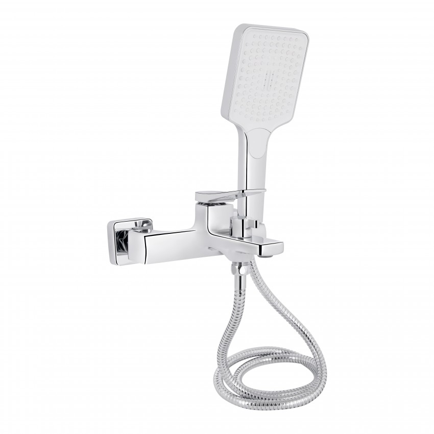 Змішувач для ванни Nando, Chrome (k35) з душовим гарнітуром QTNAN259CRM48651 Qtap QTAP