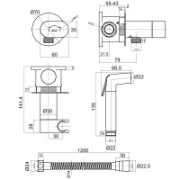 Набір для гігієнічного душу Inspai-Varius, Chrome  округлий прогресивний картридж QTINSVARCRMV00440601 Qtap QTAP фото 1