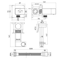 Набір для гігієнічного душу Inspai-Varius, Chrome  квадратний прогресивний картридж QTINSVARCRMV00440701 Qtap QTAP фото 1