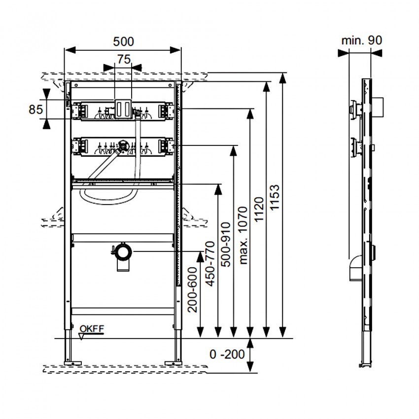 9320008 Застінний модуль д/встановлення уриналу (1 сорт) TECE фото 2
