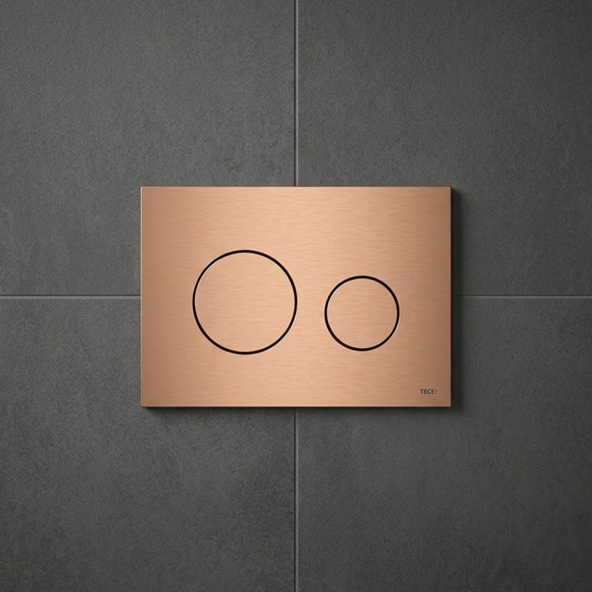 9240936 TECEloop Панель подвійного змиву для унітазу, пластикова, латунь (1 сорт) TECE