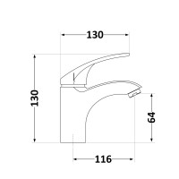 Змішувач для раковини низький Mars 001, Chrome (k40) LDMAR001CRM34871 Lidz LIDZ фото 1