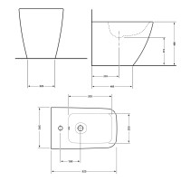 Біде підлогове Cardinal 520×345×400 мм, White QTCAR29W49031 Qtap QTAP фото 1