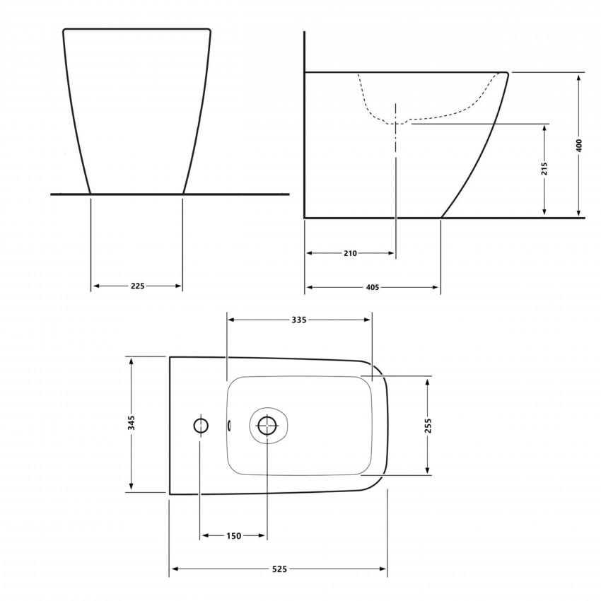 Біде підлогове Cardinal 520×345×400 мм, White QTCAR29W49031 Qtap QTAP фото 1
