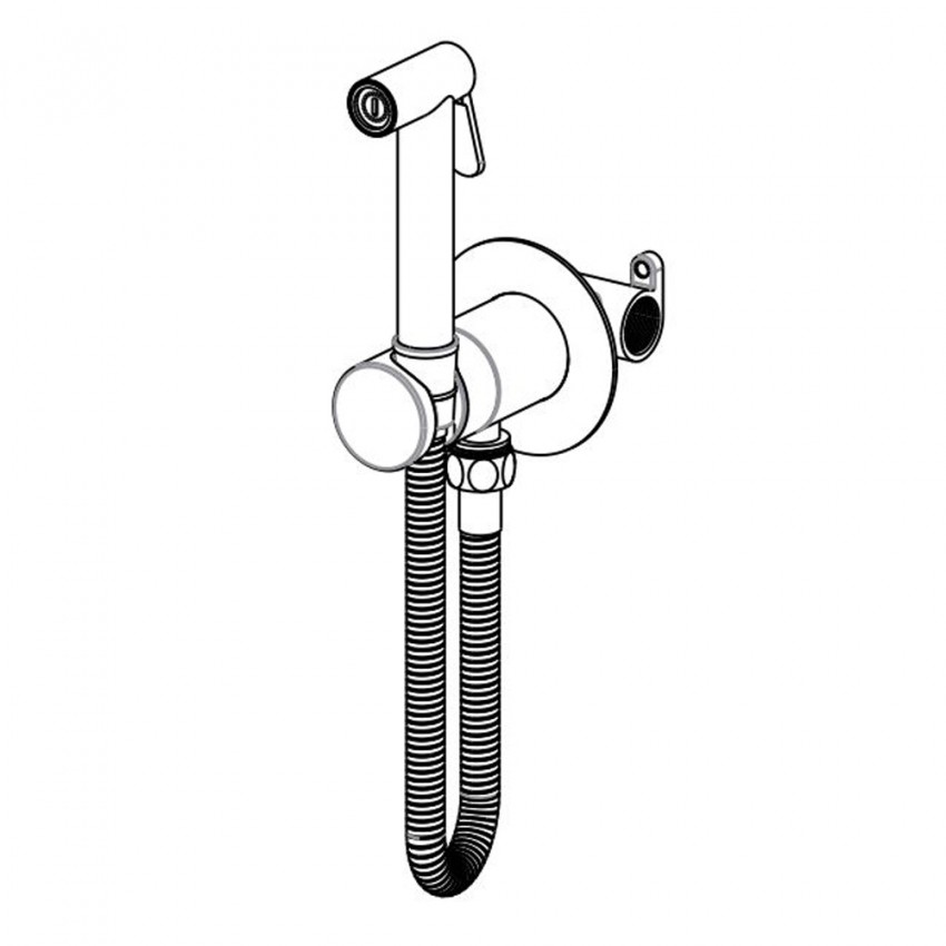 ZDUP128NO TWEET LOCK Набір гігієнічного душу прихованого монтажу, чорний (1 сорт) Paffoni фото 2