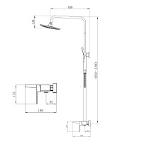 Душова система універсальна Gemini, Gunmetal Black PVD (k35) на три споживачі (з виливом) QTGEM111GMB45688 Qtap QTAP фото 1