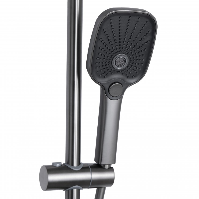 Душова система універсальна Gemini, Gunmetal Black PVD (k35) на три споживачі (з виливом) QTGEM111GMB45688 Qtap QTAP фото 3