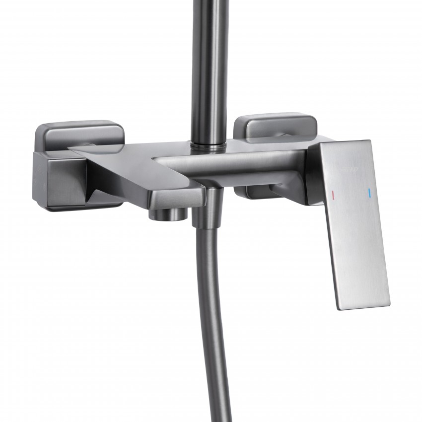 Душова система універсальна Gemini, Gunmetal Black PVD (k35) на три споживачі (з виливом) QTGEM111GMB45688 Qtap QTAP фото 2