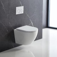 DFL0460111W Flow Унітаз підвісний 495*365*365mm з кришкою soft-close, Vortex Flush, білий глянець (1 сорт) DEVIT