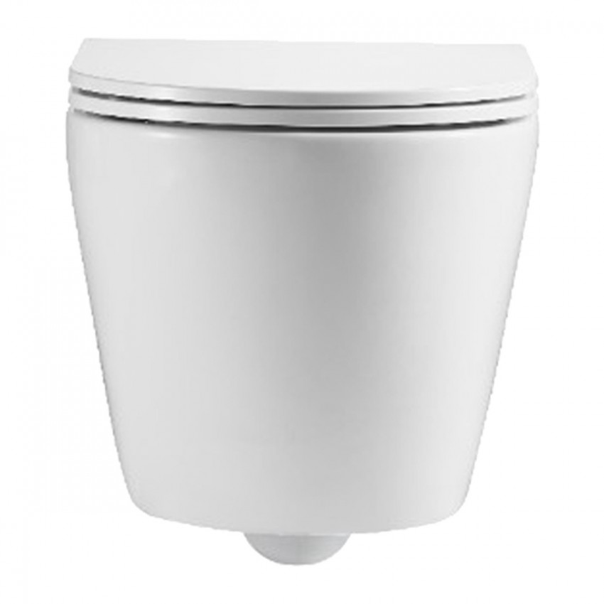 DFL0460111W Flow Унітаз підвісний 495*365*365mm з кришкою soft-close, Vortex Flush, білий глянець (1 сорт) DEVIT фото 2