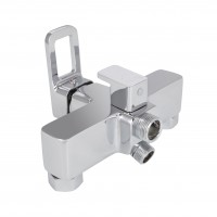 Змішувач для ванни Wawel 005, Chrome (k35) з довгим поворотним виливом та душовим гарнітуром LDWAW005CRM45389 Lidz LIDZ фото 2