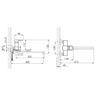 Змішувач для ванни Wawel 005, Chrome (k35) з довгим поворотним виливом та душовим гарнітуром LDWAW005CRM45389 Lidz LIDZ фото 1