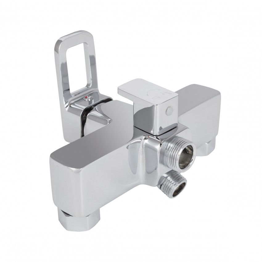 Змішувач для ванни Wawel 005, Chrome (k35) з довгим поворотним виливом та душовим гарнітуром LDWAW005CRM45389 Lidz LIDZ фото 2