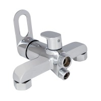 Змішувач для ванни Latwa 005, Chrome (k35) з довгим поворотним виливом та душовим гарнітуром LDLAT005CRM45415 Lidz LIDZ фото 2