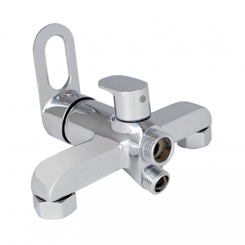 Змішувач для ванни Latwa 005, Chrome (k35) з довгим поворотним виливом та душовим гарнітуром LDLAT005CRM45415 Lidz LIDZ фото 2