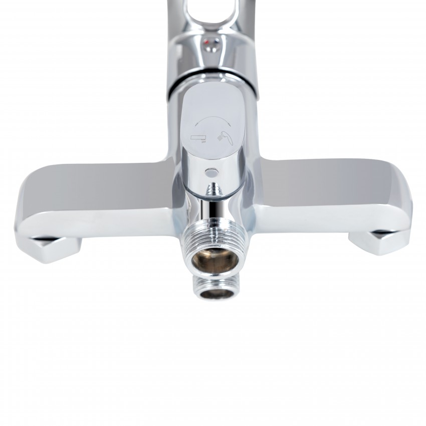 Змішувач для ванни Latwa 005, Chrome (k35) з довгим поворотним виливом та душовим гарнітуром LDLAT005CRM45415 Lidz LIDZ фото 3