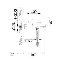 Змішувач для ванни Aries, Chrome (k35) з душовим гарнітуром QTARI259CRM45559 Qtap QTAP фото 1