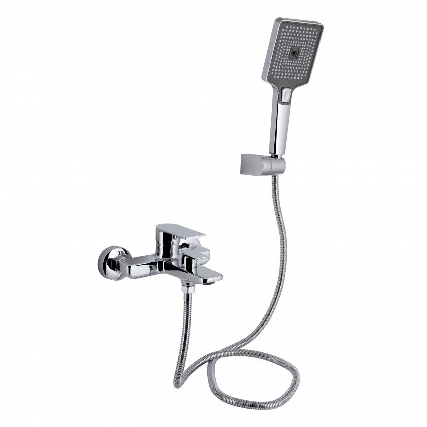 Змішувач для ванни Aries, Chrome (k35) з душовим гарнітуром QTARI259CRM45559 Qtap QTAP