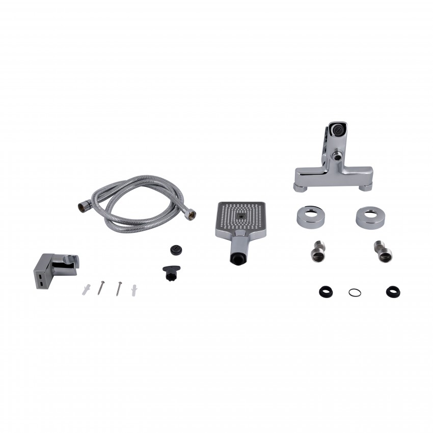 Змішувач для ванни Aries, Chrome (k35) з душовим гарнітуром QTARI259CRM45559 Qtap QTAP фото 4