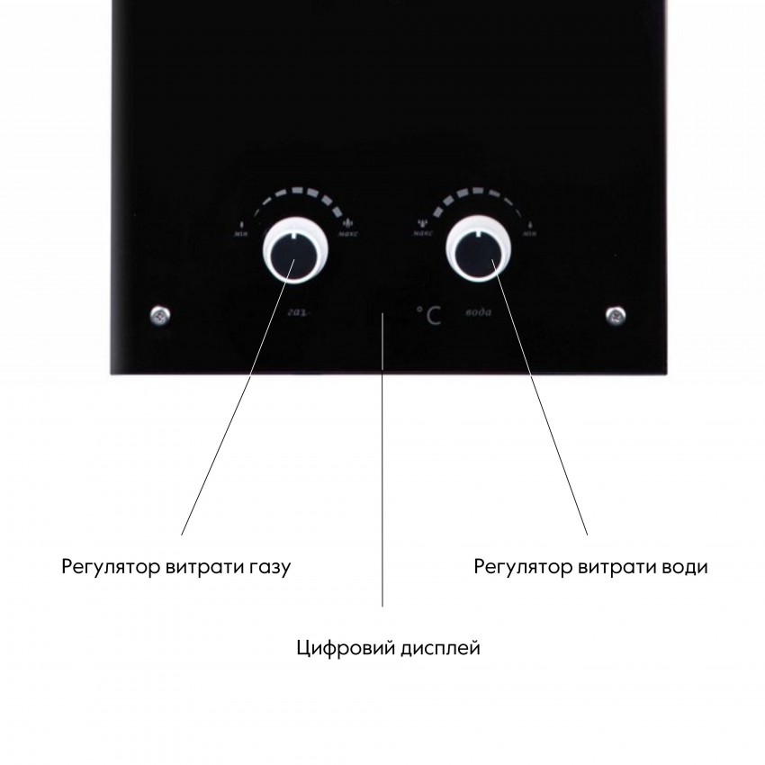 Колонка газова димохідна 10 л панель зі скла Black JSD20-10GD Thermo Alliance Thermo Alliance фото 4