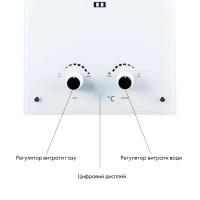 Колонка газова димохідна 10 л панель зі скла White JSD20-10GE Thermo Alliance Thermo Alliance фото 4