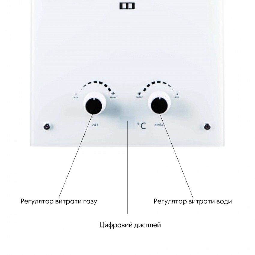 Колонка газова димохідна 10 л панель зі скла White JSD20-10GE Thermo Alliance Thermo Alliance фото 4