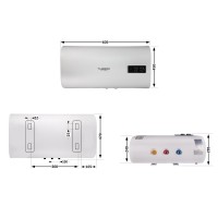 Водонагрівач електричний 30 л плоский, горизонтальний, мокрий ТЕН 2 кВт (0,8+1,2) DT30H20GPD Thermo Alliance Thermo Alliance фото 1