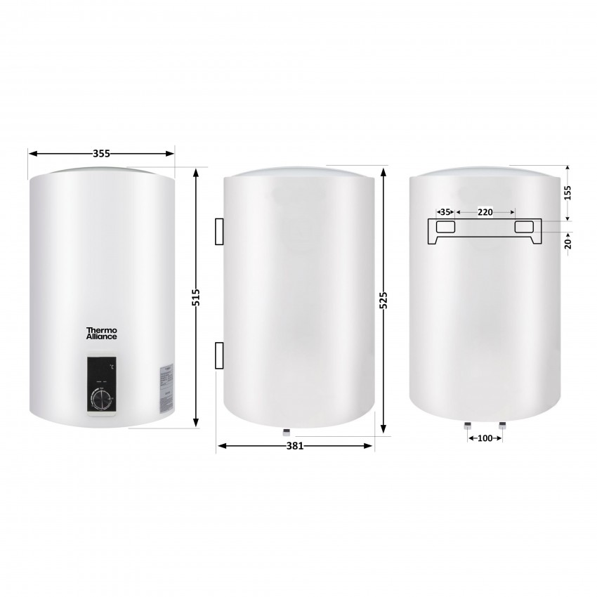 Водонагрівач електричний 30 л вертикальний, сухий ТЕН 1,6 кВт D30V16J1DK Thermo Alliance Thermo Alliance фото 1
