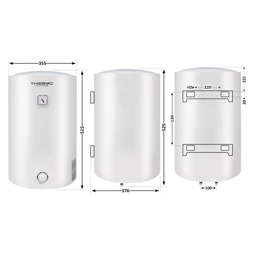 Водонагрівач електричний 30 л універсальний, мокрий ТЕН 1,5 кВт D30VH15Q1 Thermo Alliance Thermo Alliance фото 1